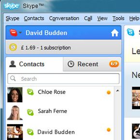 screen capture of Skype setup