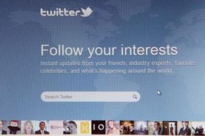 The home page of the social media Web site Twitter.