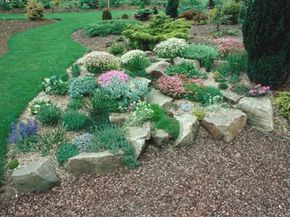 A natural-looking rock garden is a great way to spotlight understated flowers and plants.