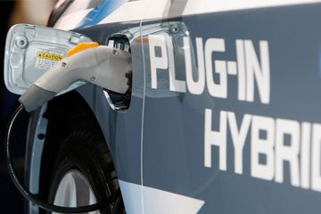 A Toyota Prius Plug-In Hybrid on the first press day of the Frankfurt Auto Show in Frankfurt, Germany, on Sept. 15, 2009.