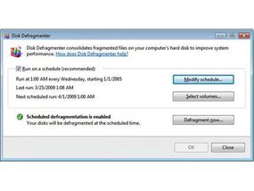 Windows Vista disk defrag screenshot