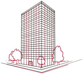 skyscraper drawing perspective