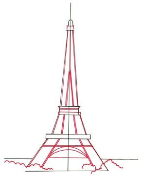 how to draw the eiffel tower