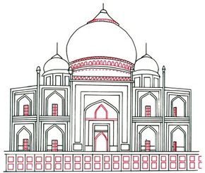 drawing of taj mahal