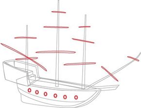 How to draw a Pirate Ship Real Easy 