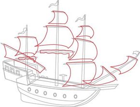 How to draw a Pirate Ship Real Easy 