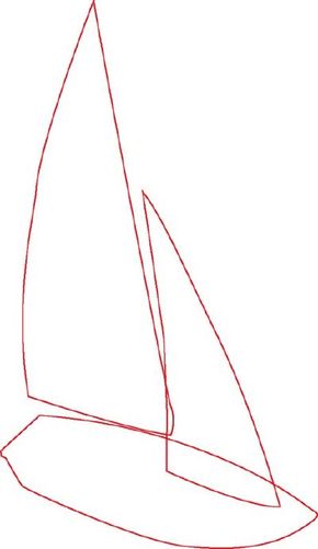 sailboat on ocean drawing