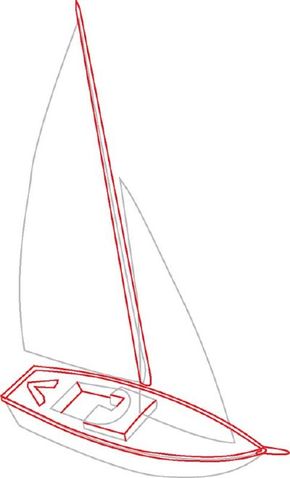 ocean sailboat drawing