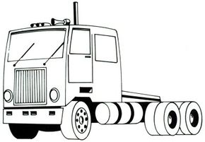 semi truck front view drawing