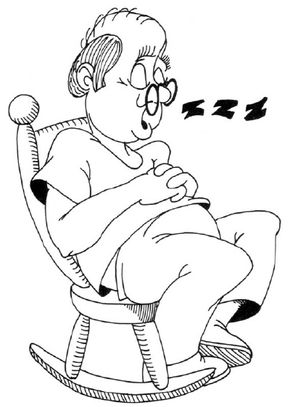 old man sitting cartoon