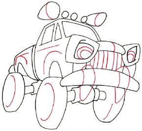 How to Draw a Cartoon Monster Truck