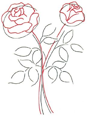 easy drawings of crosses with roses