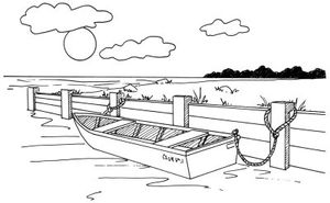 How to Draw a Rowboat at a Seawall in 5 Steps