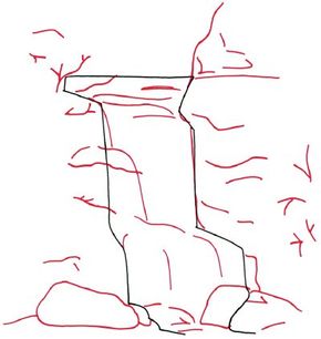 how to draw waterfalls step by step