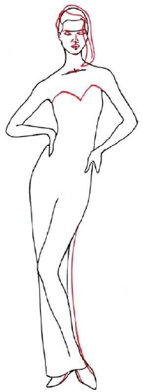 How to draw a 2025 woman in a dress