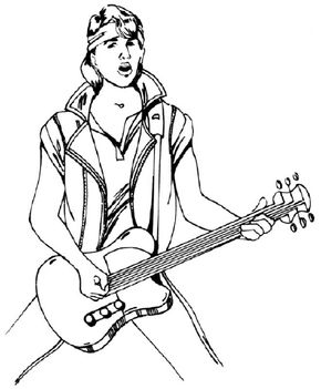 rock star mullet drawing