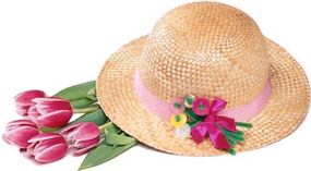 Use a button bouquet brooch to decorate a hat.