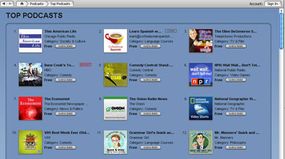 The Top Podcasts page in the iTunes Store.