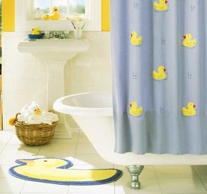 With the information in this article, you can complete stencil projects like the Rubber Duckie Shower Curtain.