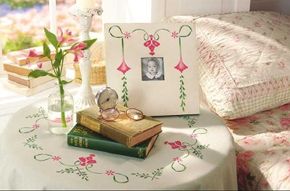 Stencil a Vintage Floral Table Cloth.