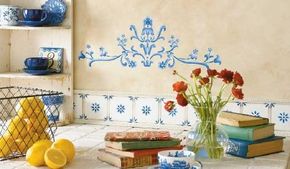 Stencil a French Country Kitchen.