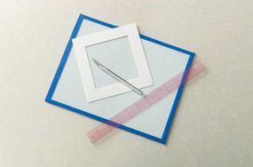 Measure and mark a 4x4-inch squareon heavy paper or cardstock.