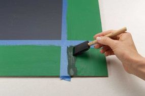 Paint the corners with a foam brush.
