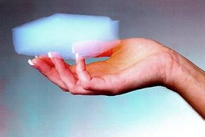 hand holding aerogel