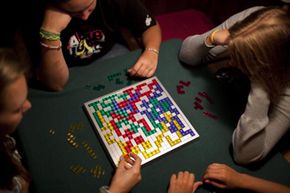 kids in Massachusetts play Blokus board game