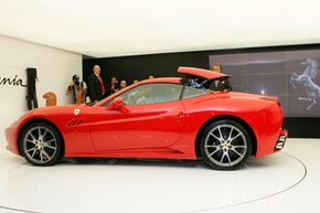 The Ferrari California was unveiled during the first press day of the Paris Auto Show in 2008.