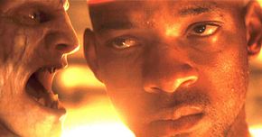 Will Smith with a CG zombie in &quot;I Am Legend&quot;