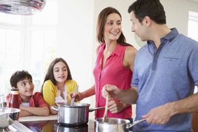 hispanic family cooking