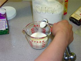 Photo courtesy Ed Grabianowski                              Pour the milk, sugar, and vanilla extract                                            into a bowl or other container and mix.