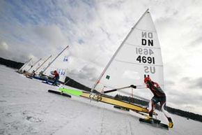 sailboat in ice