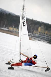 sailboat in ice