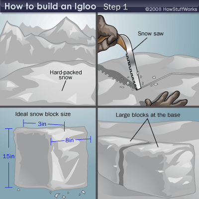 Step 1 of building an igloo
