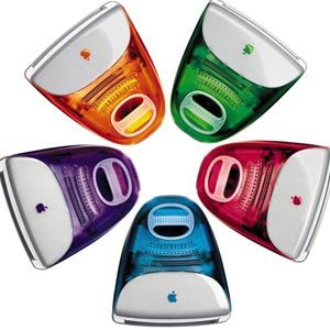 Apple eventually released an array of candy-colored iMacs. This assortment was featured dancing across the screen to The Rolling Stones song 