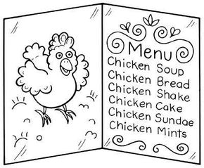 Think of real food you would serve, or dream up funny menu items.