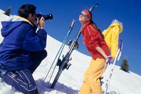 woman skier photographer