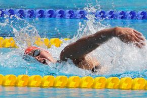 Denmark's Lotte Friis swims a Women's 1500m freestyle heat at the European Swimming Championships in Budapest, Hungary, on Aug. 13, 2010.