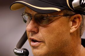 Gregg Williams watches a play during the game between the New Orleans Saints and the San Diego Chargers at the Louisiana Superdome in August  2010.