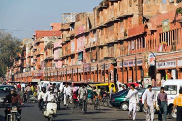 Crowded traffic at outdoor travel destinations.