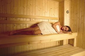 woman in sauna