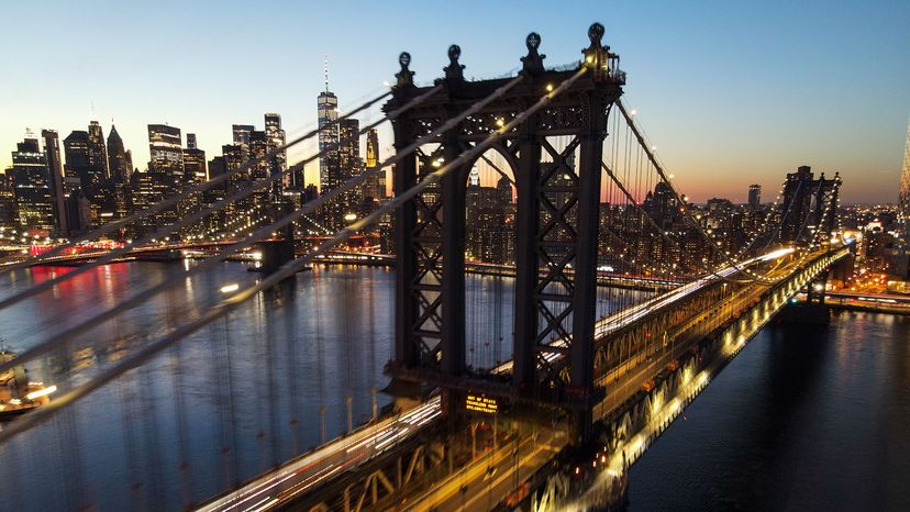 Manhattan Bridge and Brooklyn Bridge