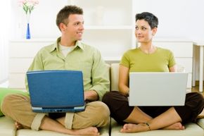 couple on computers