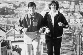 Happier times: Dan White and his wife Mary Ann jogging in San Francisco on Nov. 21, 1978, the year before he assassinated Moscone and Milk.