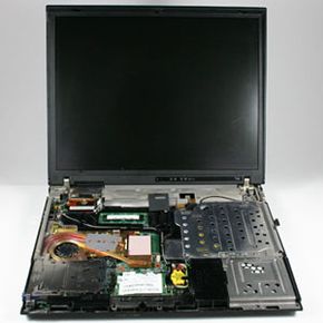We don't recommend you do this to your own laptop. See more computer hardware pictures.