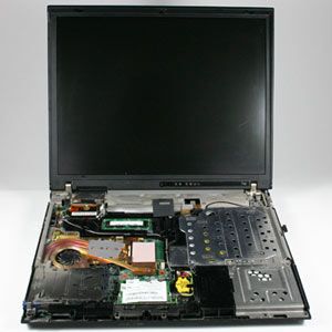 An open laptop