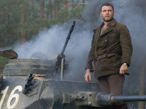 Liev Schreiber on the set of &quot;Defiance.&quot;