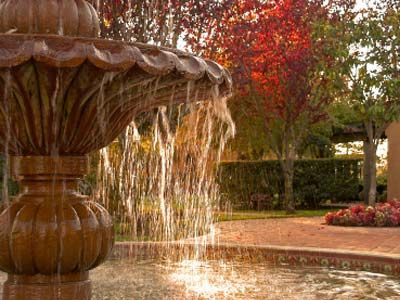 Fountain in courtyard.